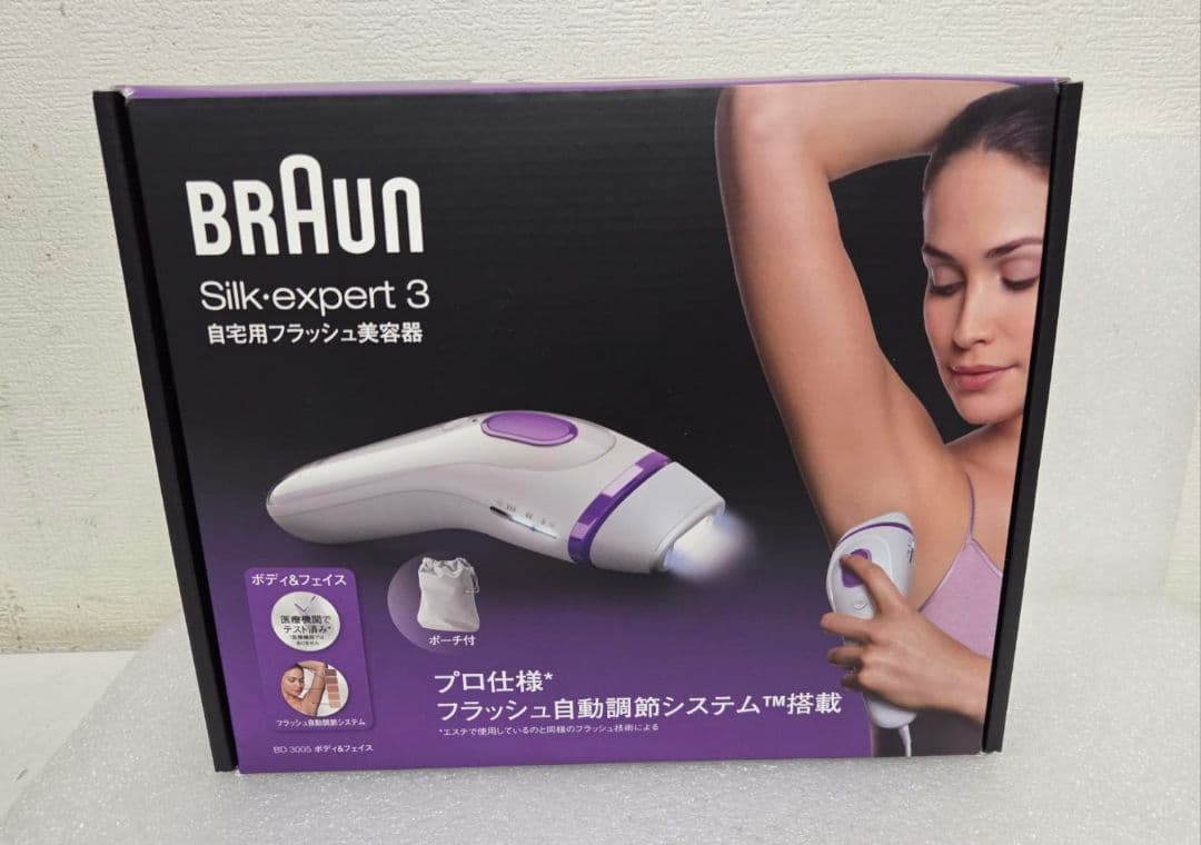 【新品】BRAUN 自宅用フラッシュ美容器 脱毛器BD3005 1225-011