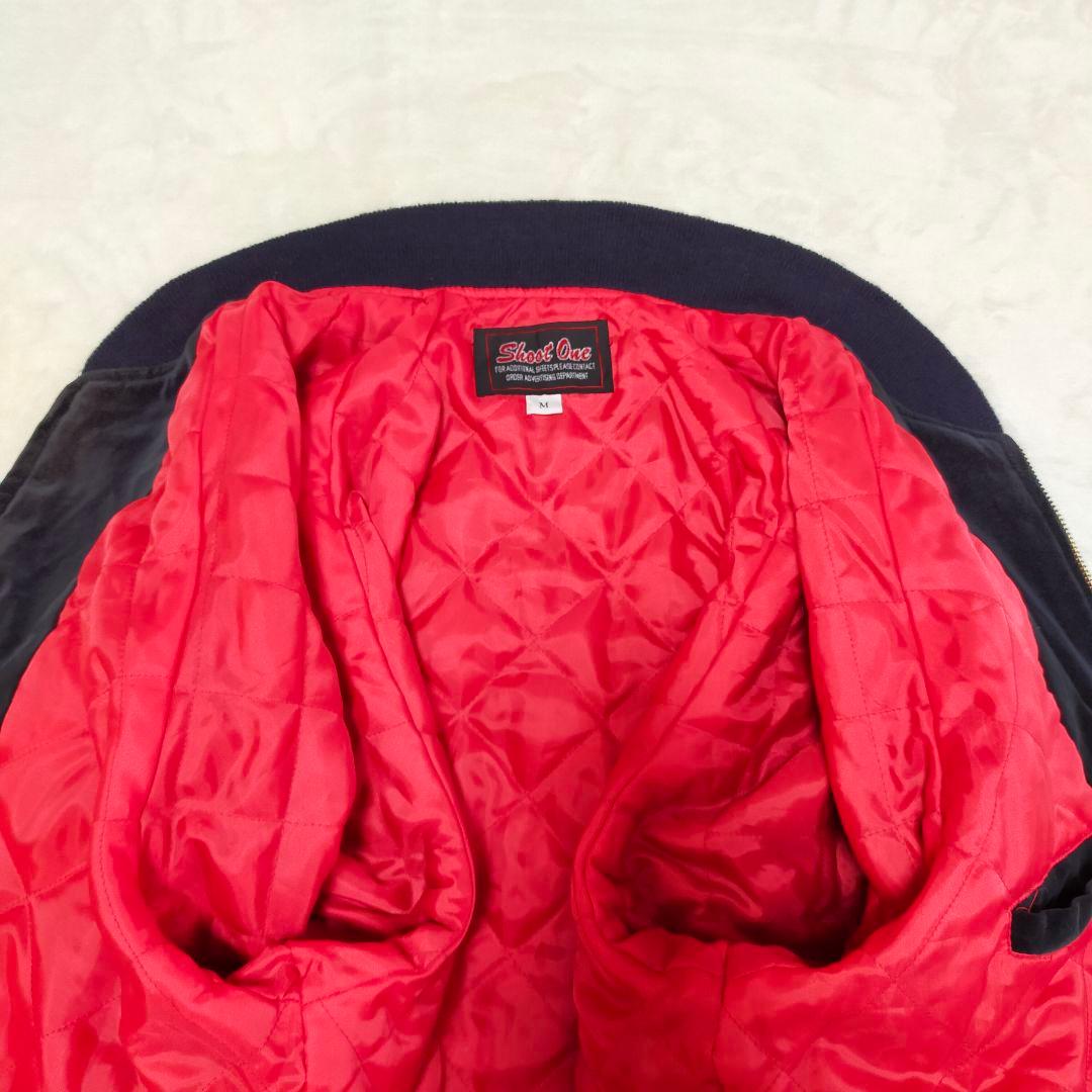 90S　別珍　SHOOT ONE　ドクロ刺繍　スカジャン　Мサイズ