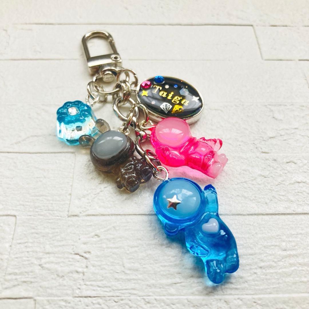 りんりんページ　名入れチャーム　レジンキーホルダー