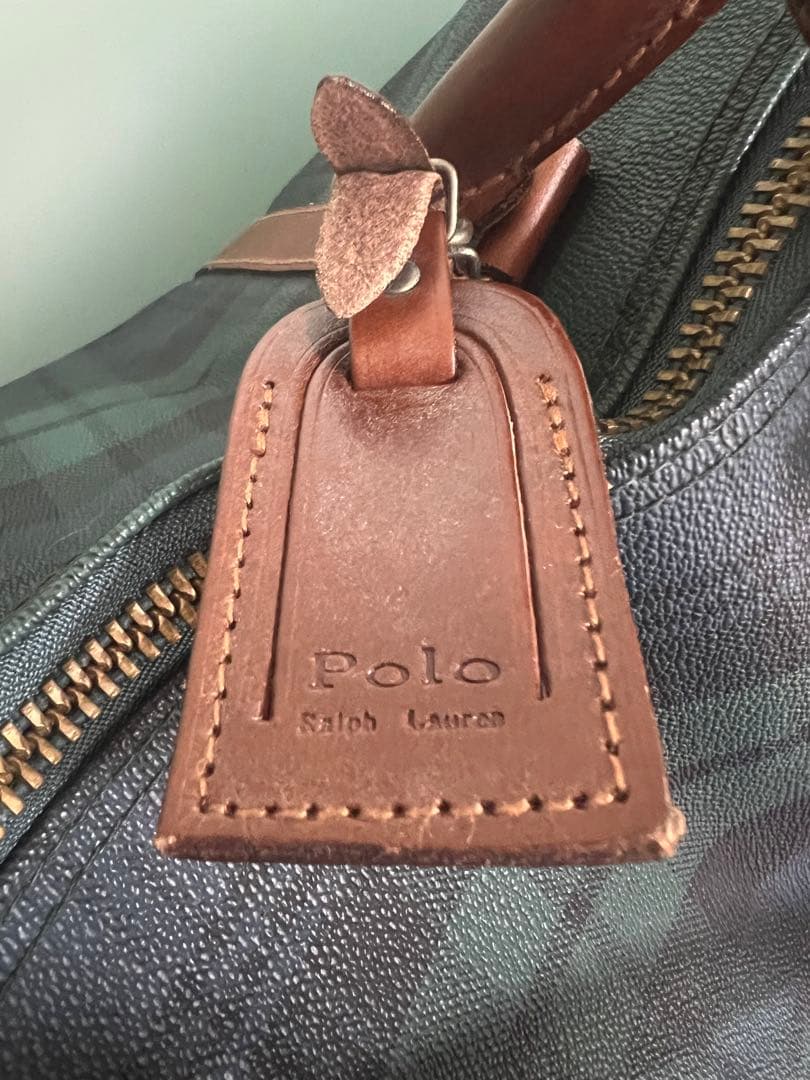 POLO RALPH LAUREN ダークグリーンチェック ボストンバッグ