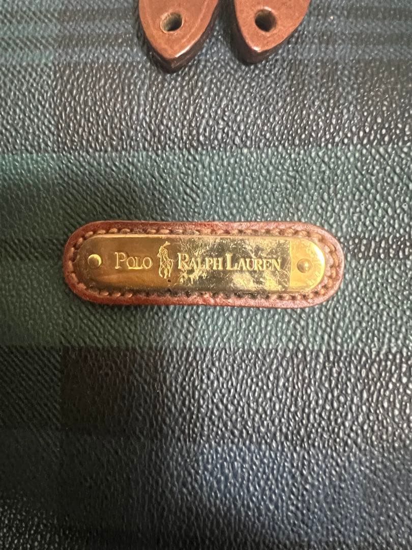 POLO RALPH LAUREN ダークグリーンチェック ボストンバッグ