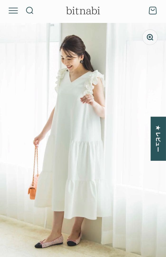 【値下げ】ビンナビ授乳服bitnabi par-langドレスワンピースホワイト