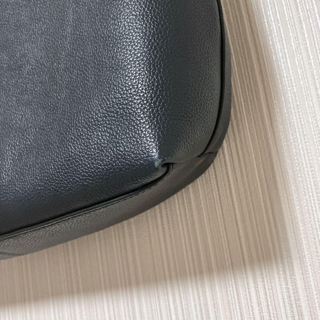 COACH ネイビーレザー ショルダーバッグ 美品 メンズ 斜め掛け