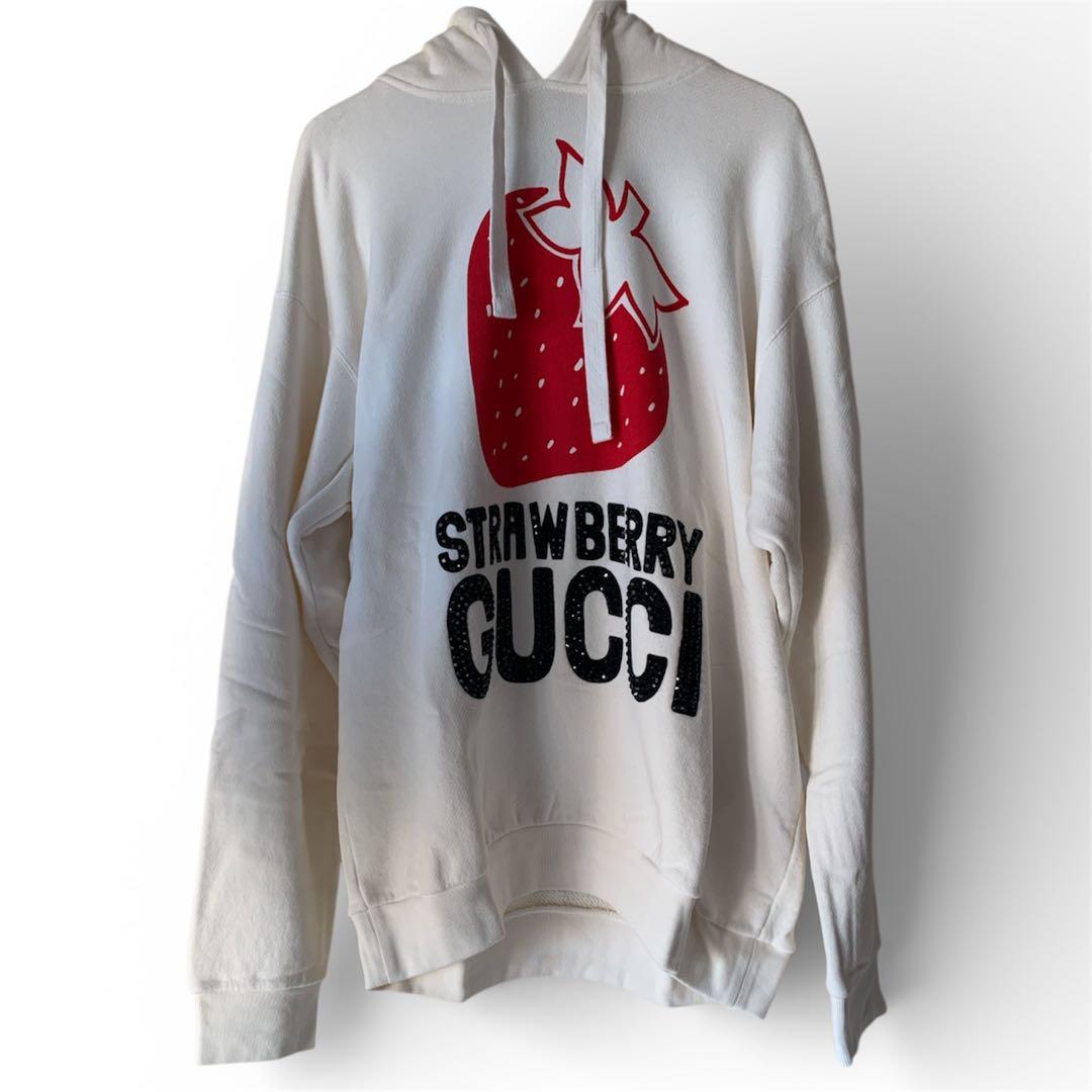 GUCCI ストロベリー　パーカー ホワイト