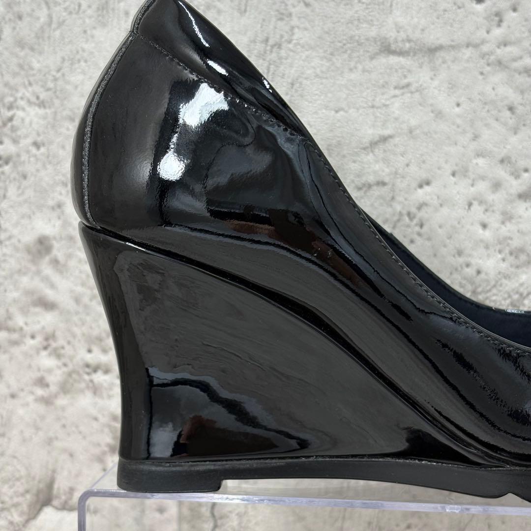 【美品】HILLS AVENUE エナメル ウェッジパンプス 23.5 日本製