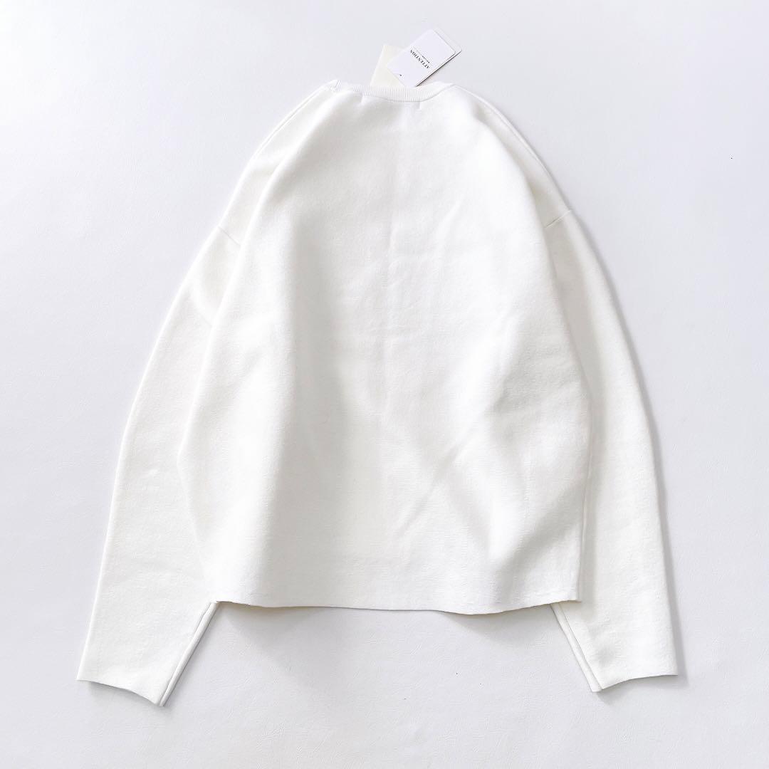 新品 スムースニット プルオーバー 白 サイズフリー