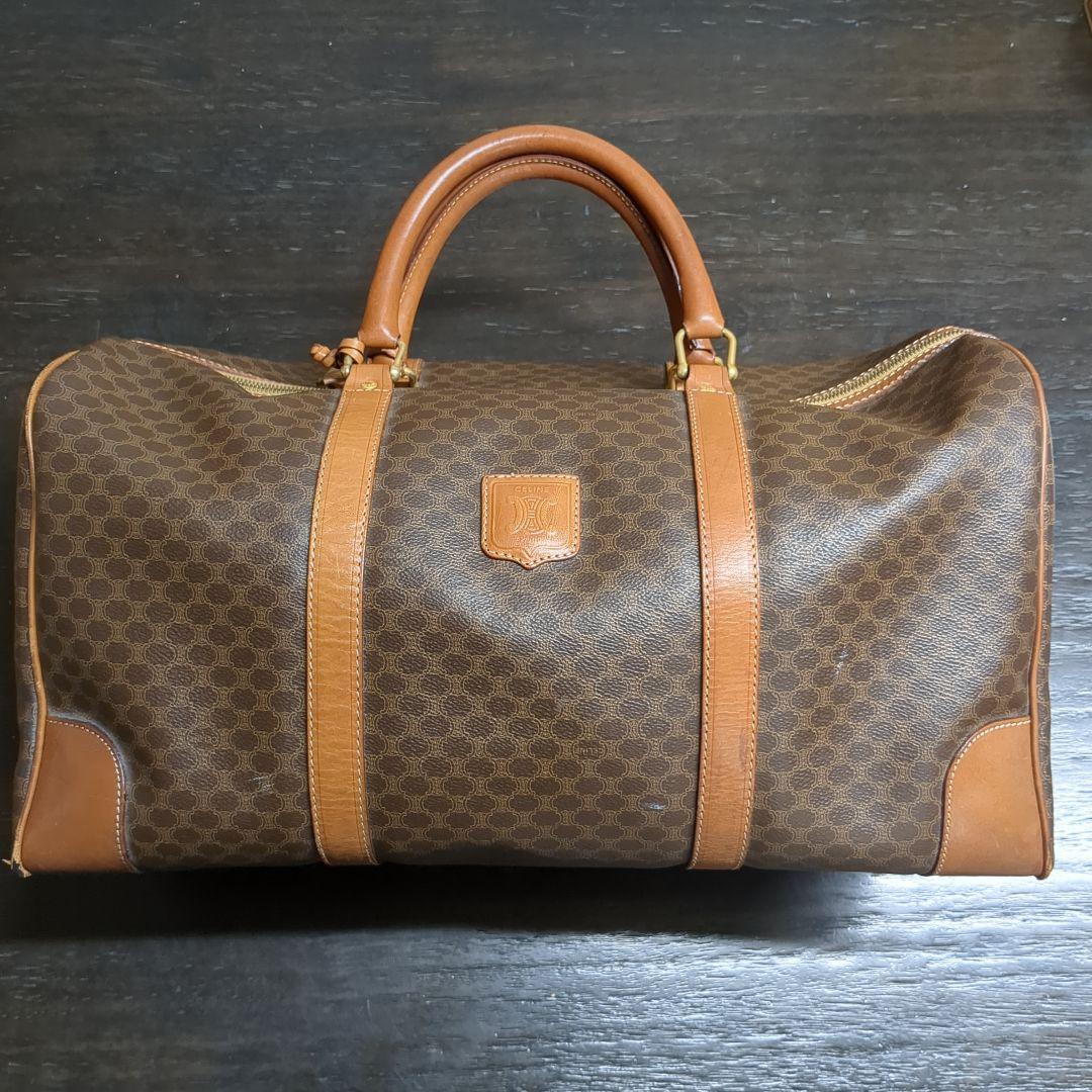 CELINE セリーヌ マカダム柄 ボストンバッグ M14 鍵付き