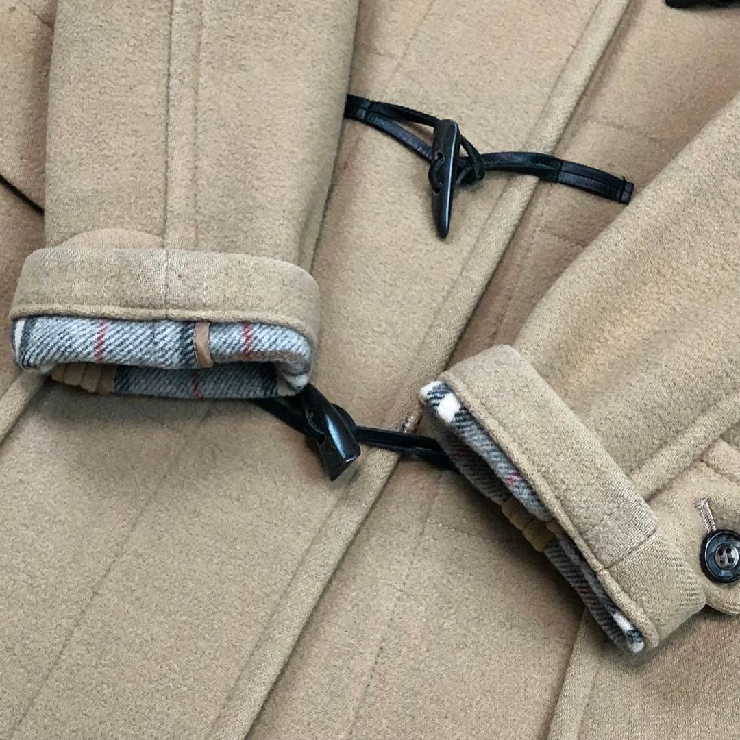 バーバリーブルーレーベル ダッフルコート ノバチェック ベージュ Lサイズ位