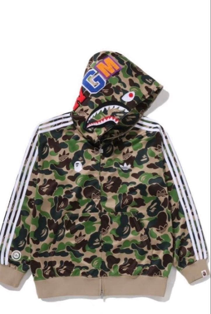 トップス BAPE ADIDAS CAMOSHARK FULL ZIP HOODIE XL
