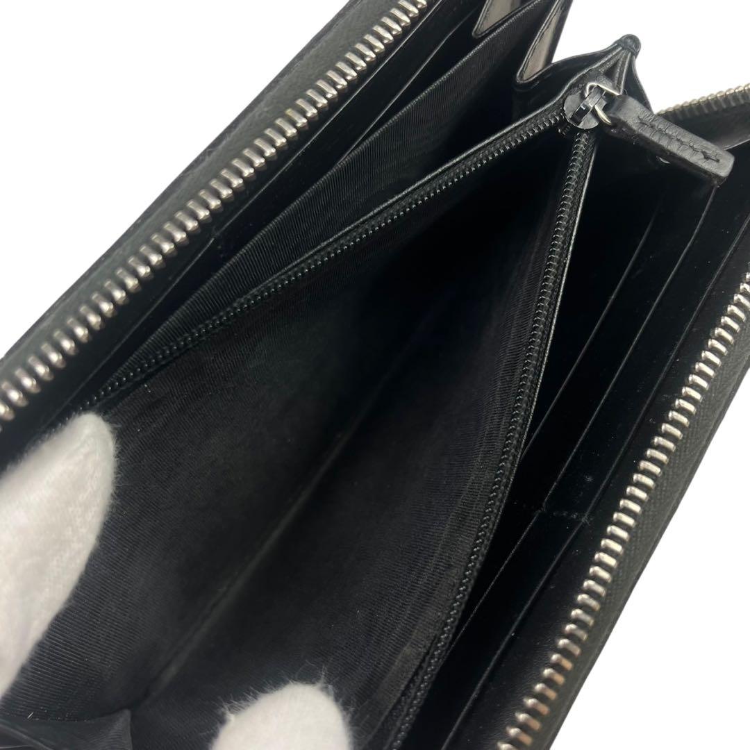 GUCCI グッチ 長財布 ウルフ GGスプリーム ラウンド ブラック