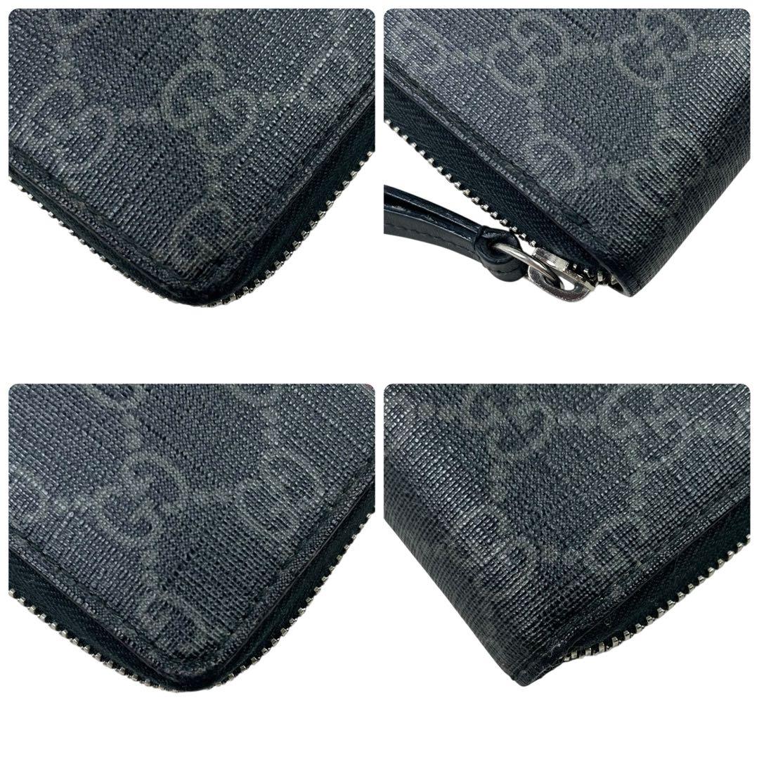 GUCCI グッチ 長財布 ウルフ GGスプリーム ラウンド ブラック