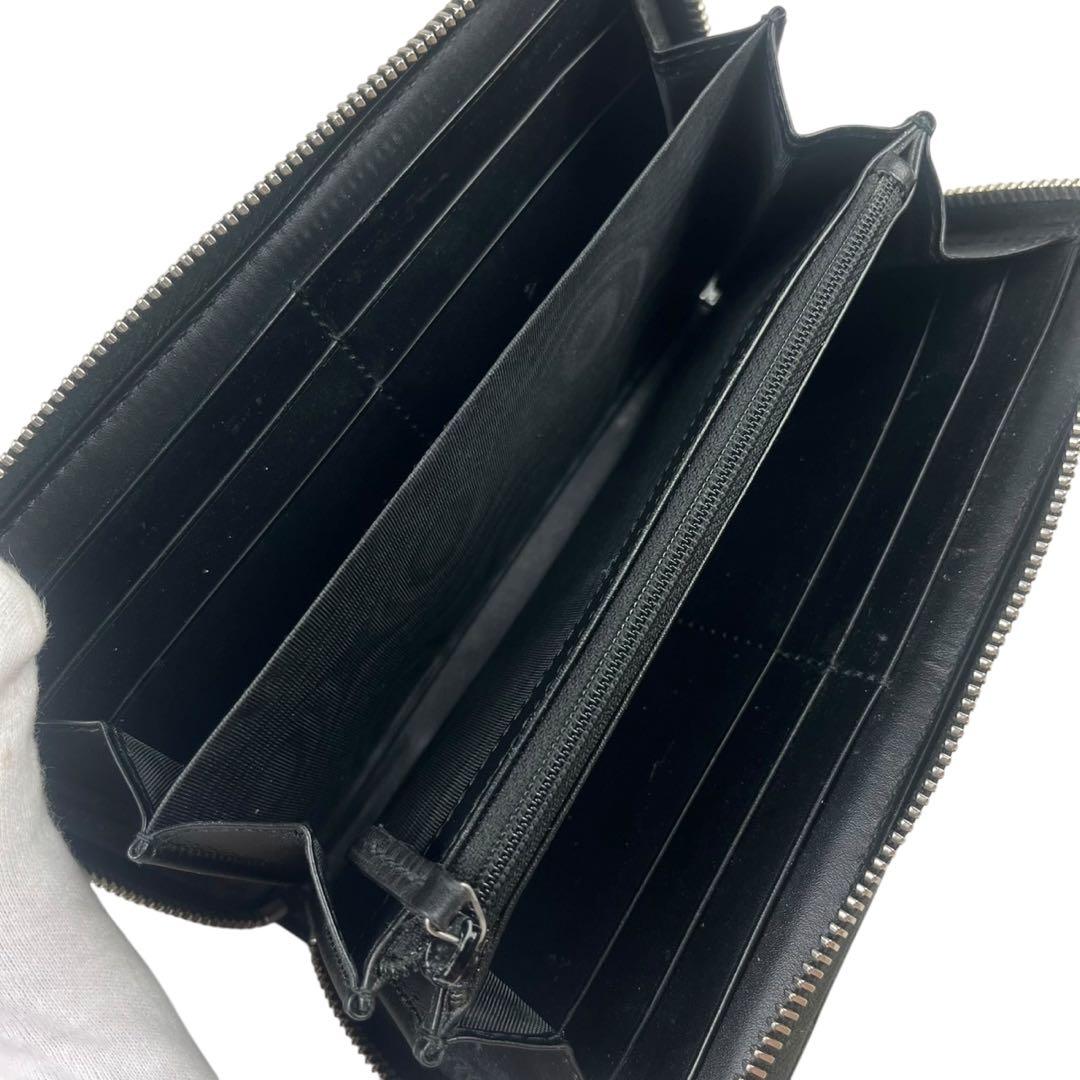 GUCCI グッチ 長財布 ウルフ GGスプリーム ラウンド ブラック