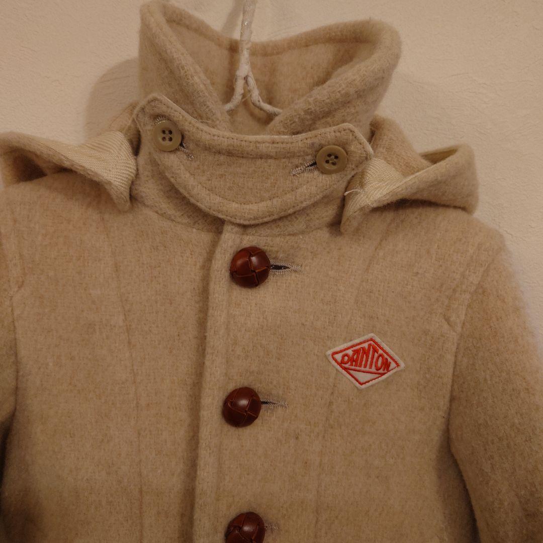 DANTON フード付きウールモッサコート ベージュ