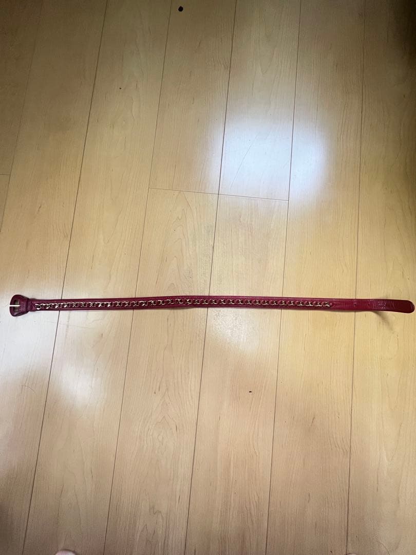 シャネル　マトラッセ　ビコローレ　チェーン　ウエストポーチ　バッグ　レッド