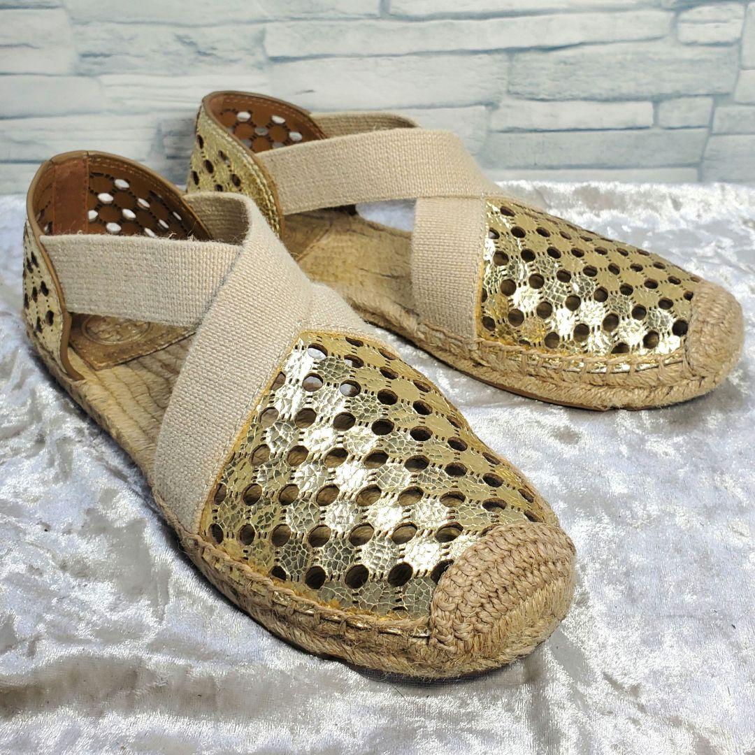 【極美品】✨Tory Burch 23cm パンチングレザー ゴールド ロゴ 6