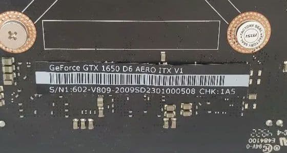 【即日発送】MSI GTX 1650 D6 AERO ITX