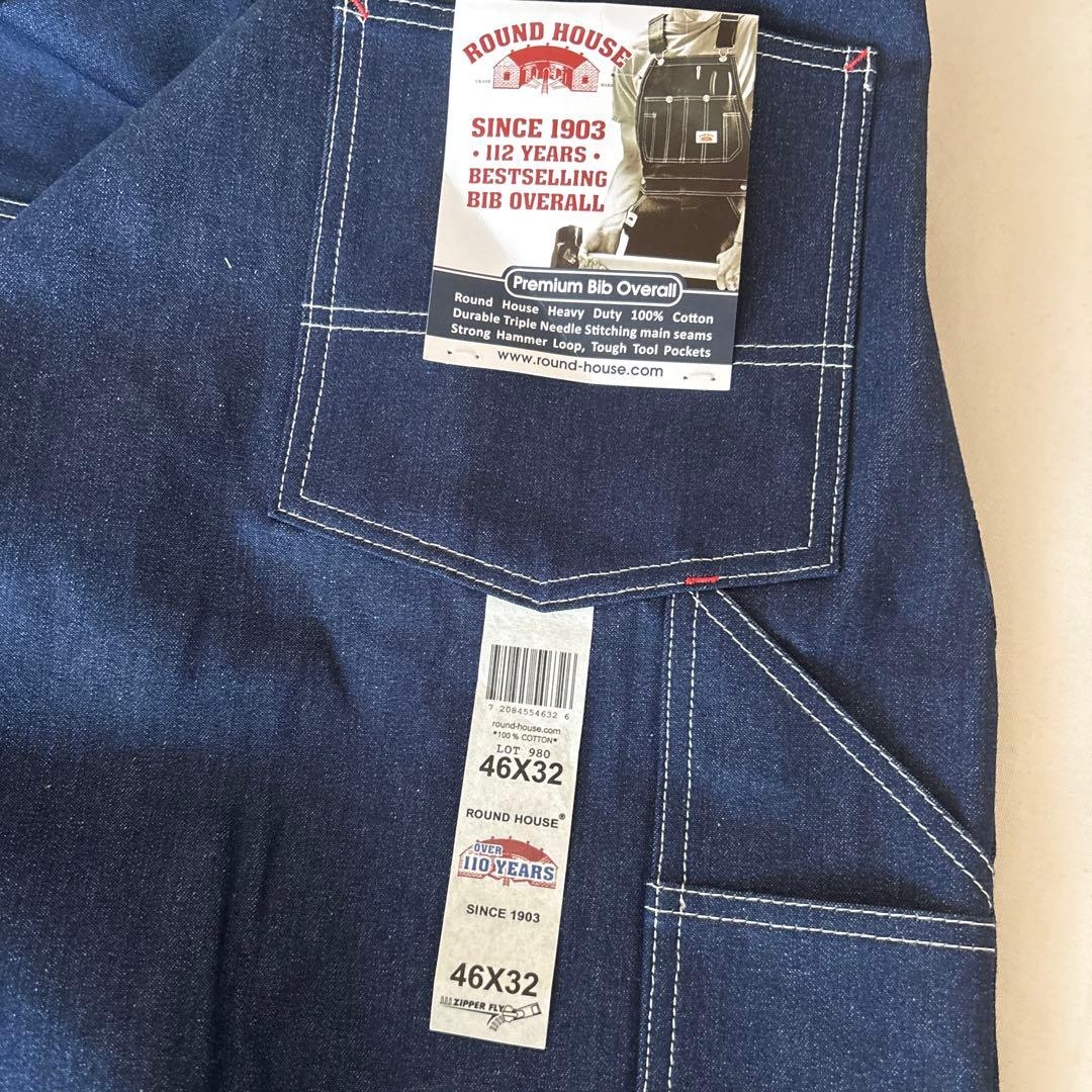 z655新品ラウンドハウス オーバーオール 46x32 大きいサイズ！