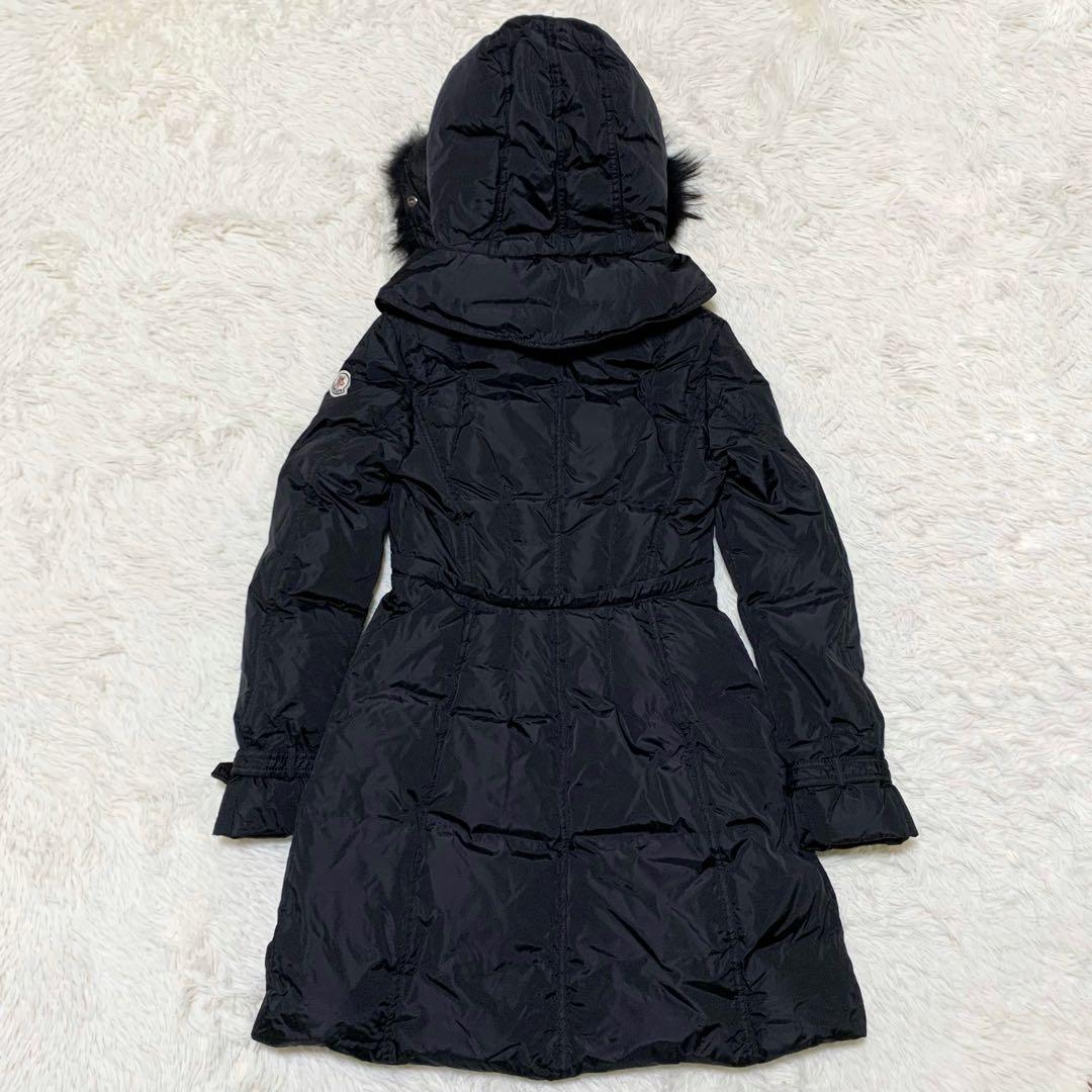【極美品】モンクレール ダウン PHALANGERE タヌキファー ブラック 0