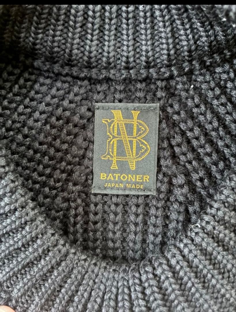 BATONER リブ編みニットセーター サイズ2 黒