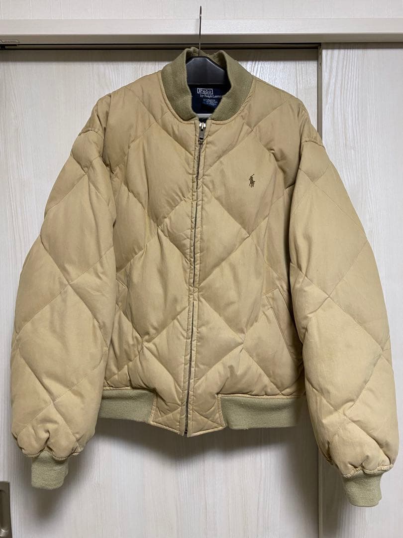 90s ポロラルフローレン ダウンジャケット スカイライナー型 ベージュ 短丈