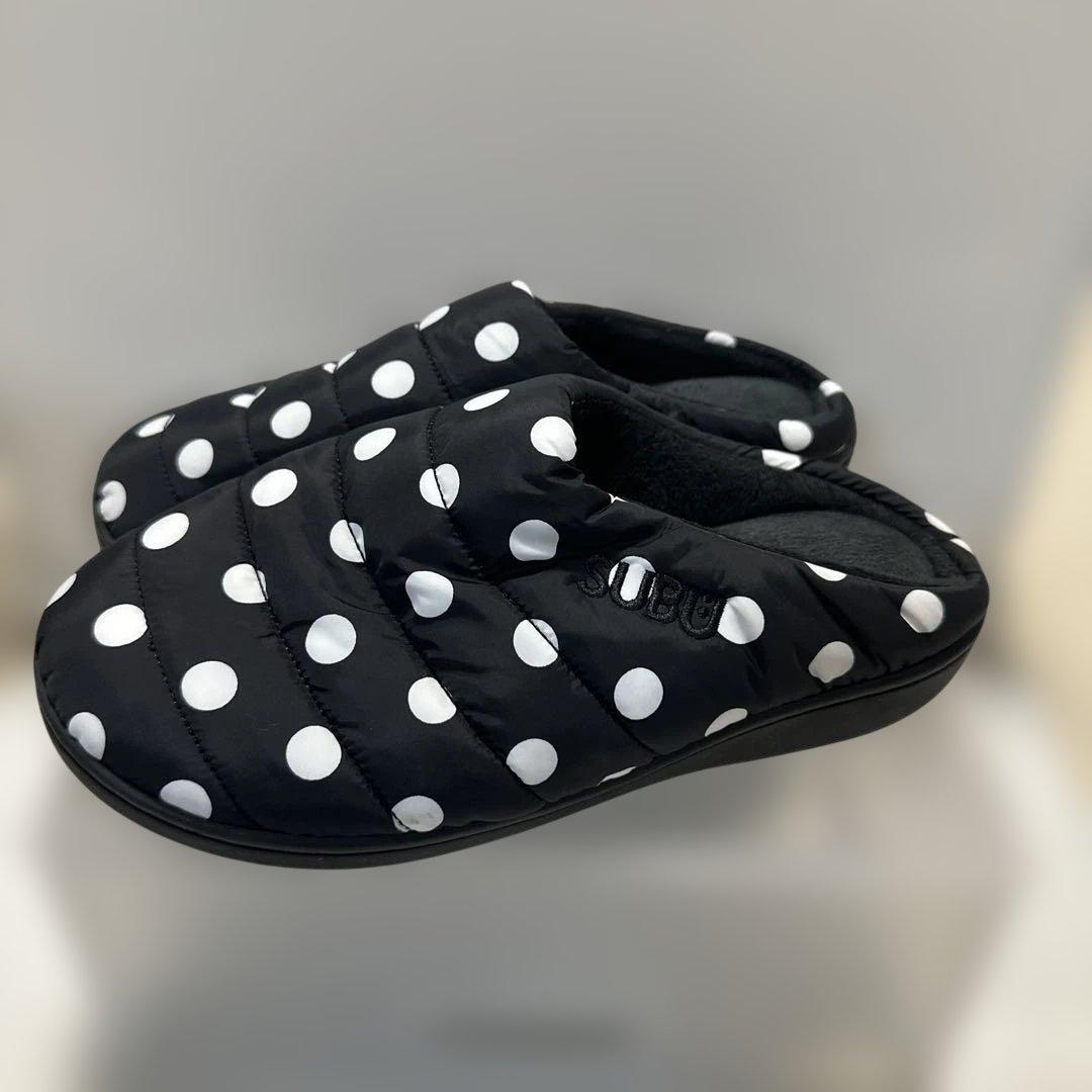 SUBU スブ スリッポン ドット ウィンターサンダル キルティング スリッパ