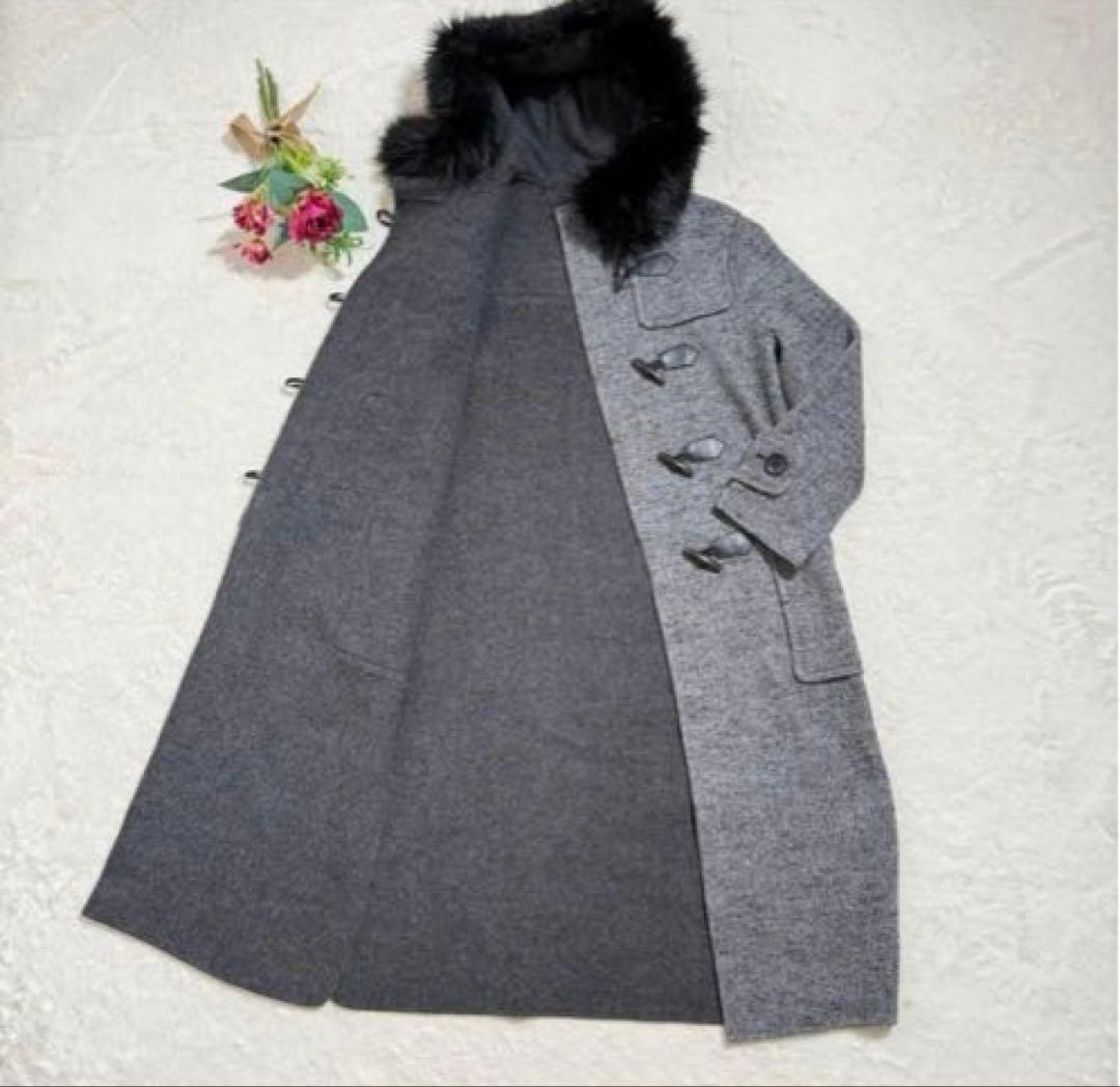 美品　グレースコンチネンタル　ダッフルコート ロング ヘリンボーン　2way