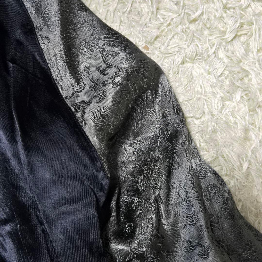 美品　花旅楽団 リバーシブル スカジャン 渦龍 和柄 刺繍　レーヨン 黒 L