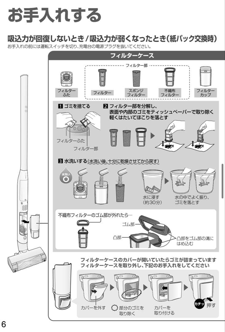 バッテリーフィルター新品　22年製パナソニック MC-NS10Kセパレート掃除機