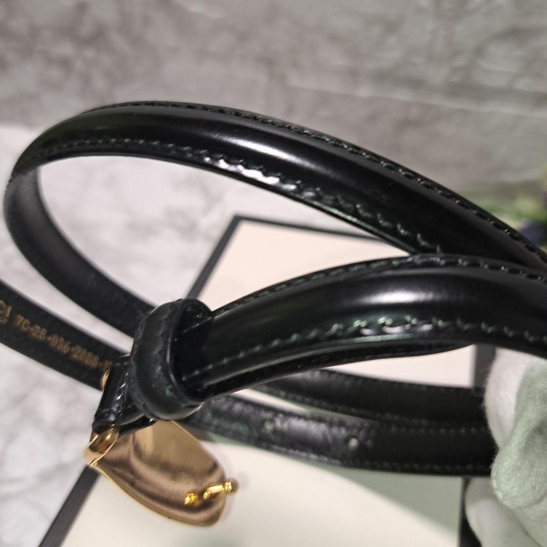 ✨️超美品✨️GUCCI グッチ ベルト ブラック レザー　 ゴールドバックル