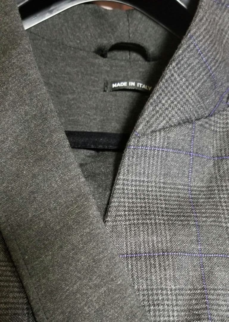 ジョルジオアルマーニ　メンズジャケット　ショールカラー　グレーチェック柄　60