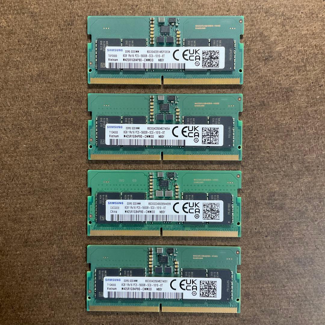 DDR5 8GB メモリー 4個セット
