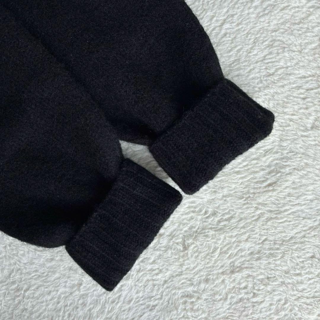 ハーレーオブスコットランド ウール クルーネックプルオーバー ニット 40 黒