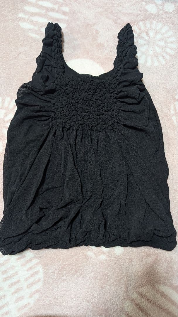 黒 シャーリングキャミソール