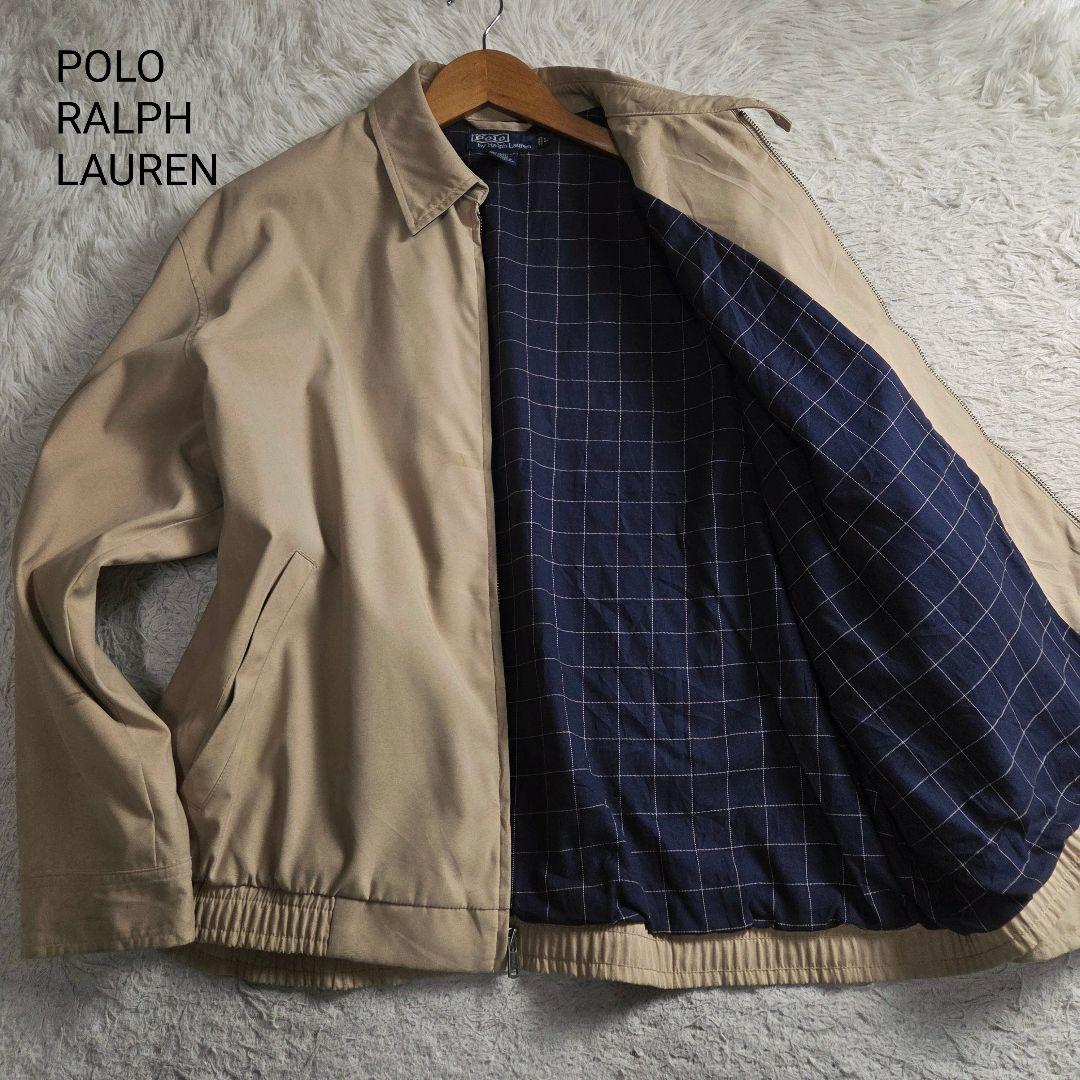 ポロ ラルフローレン スイングトップ 裏地 チェック サイズL ベージュ