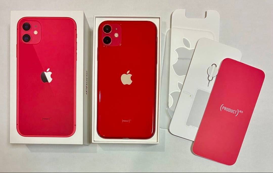 【画面修理歴有】【68％】【箱付き】iPhone11 レッド 128GB