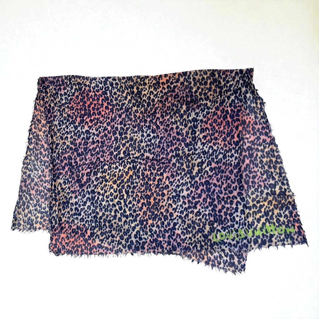 ルイヴィトン エトール レオパード カシミヤ シルク ストール マルチカラー