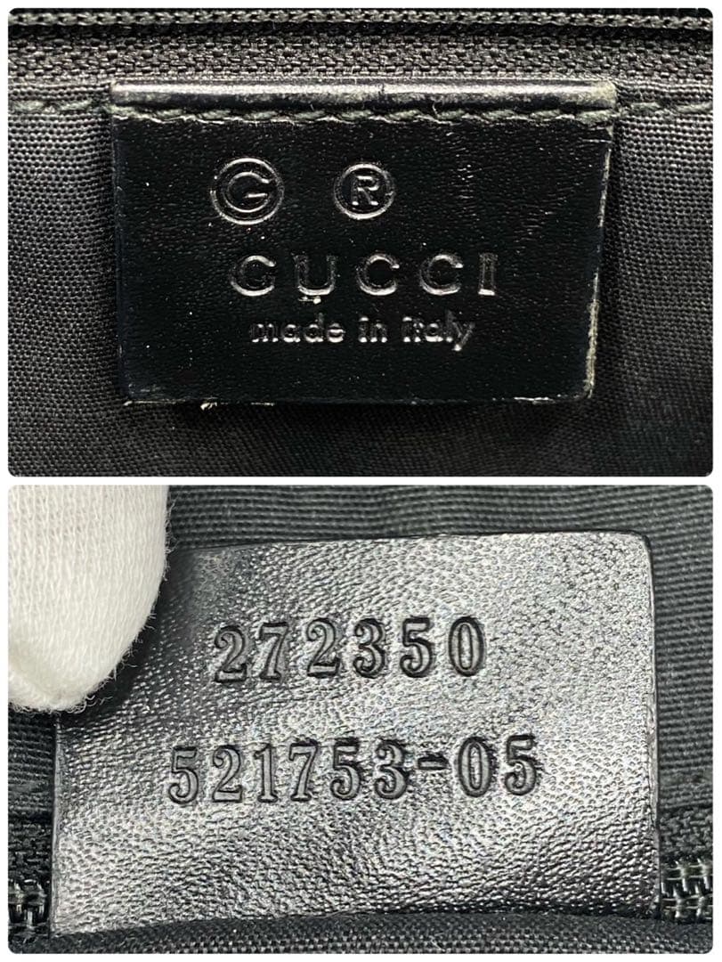 【美品】グッチ GG柄 メッセンジャーバッグ ブラック