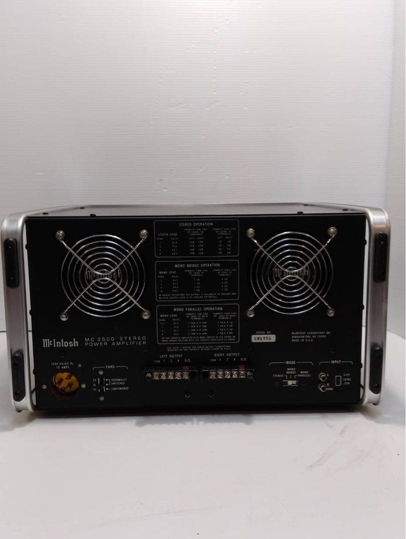 【希少・音出し確認済】McIntosh MC2500 ステレオパワーアンプ
