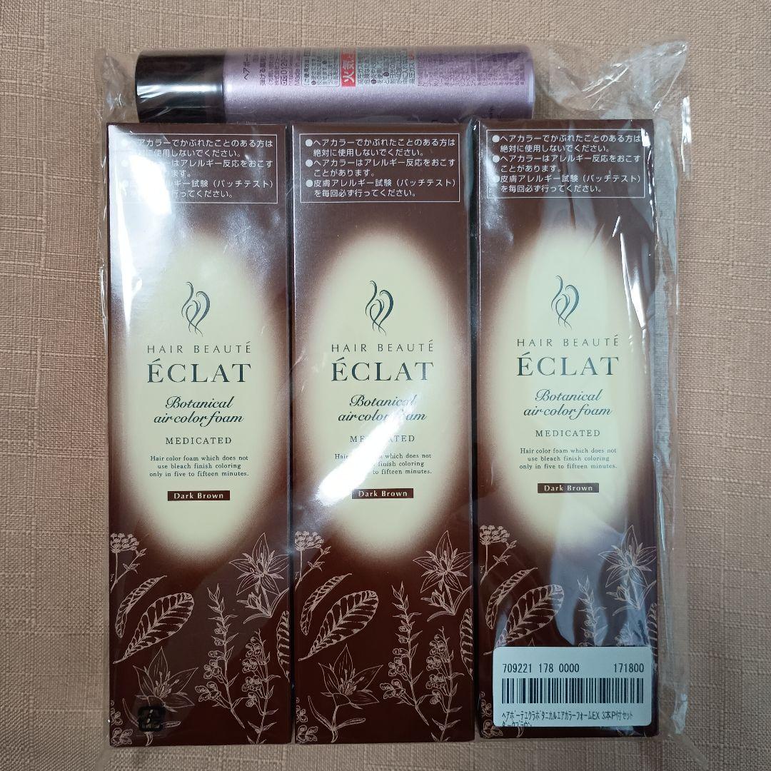 ヘアボーテエクラボタニカルエアカラーフォームEX3本セット【ダークブラウン】