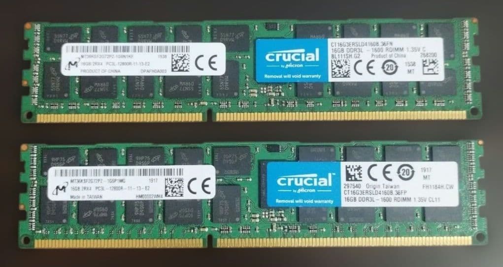 サーバーPC用 ECCメモリ 16GB×2枚 2R×4 PC3L-12800R