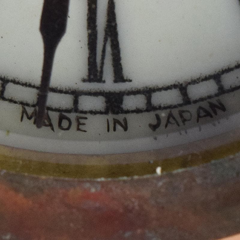 アンティーク　ガラス製　花刻　置時計　ゼンマイ式　ジャンク品　V　R8671