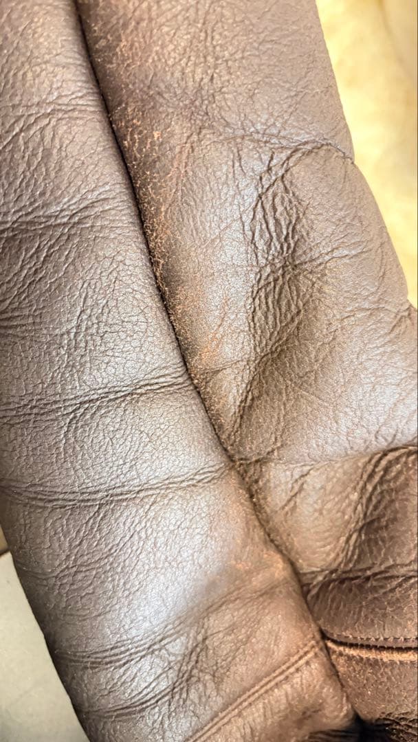 D&Gレザームートンジャケット M ダークブラウン