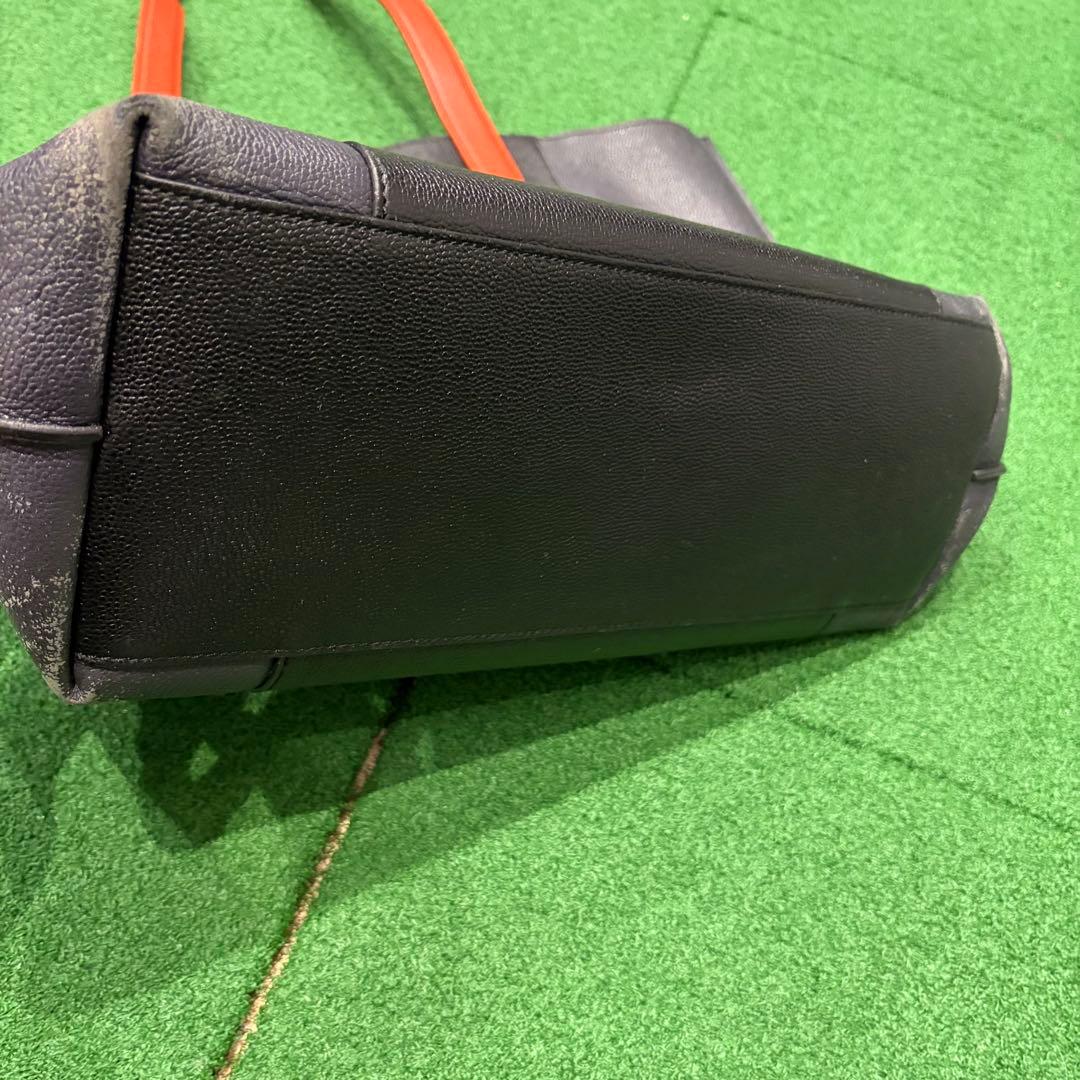 TODS 希少！メンズ　レザートートバッグ　ブラック　オレンジ　中古品