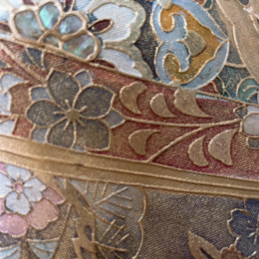 螺鈿細工 高級感 サッシュベルト W60〜90cm 着物リメイク J71201