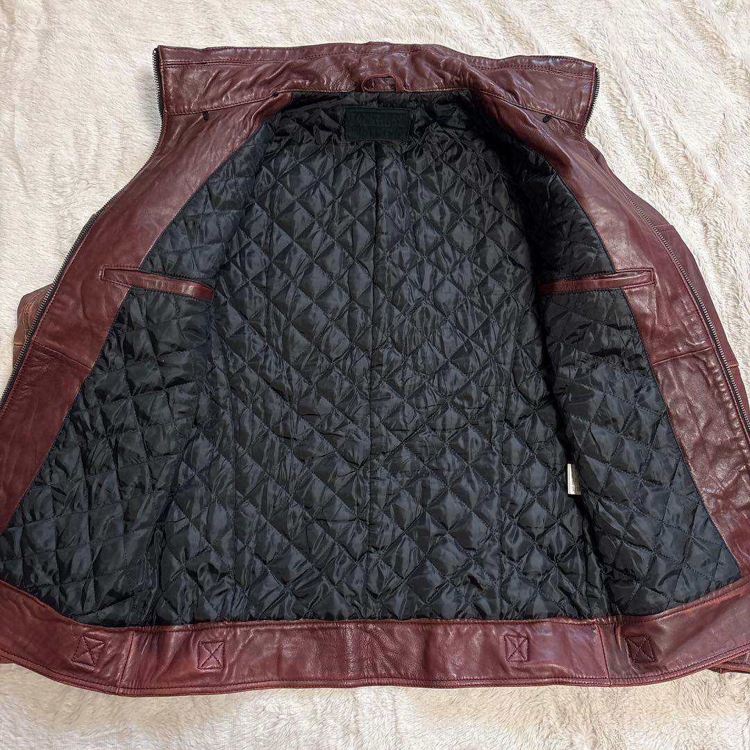 JACKROSE ライダース ジャケット シングル レザー L ボルドー ワイン