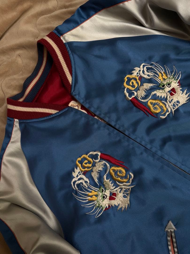 美品 テーラー東洋 ２面用 龍 日本限定 スカジャン vintage サテン