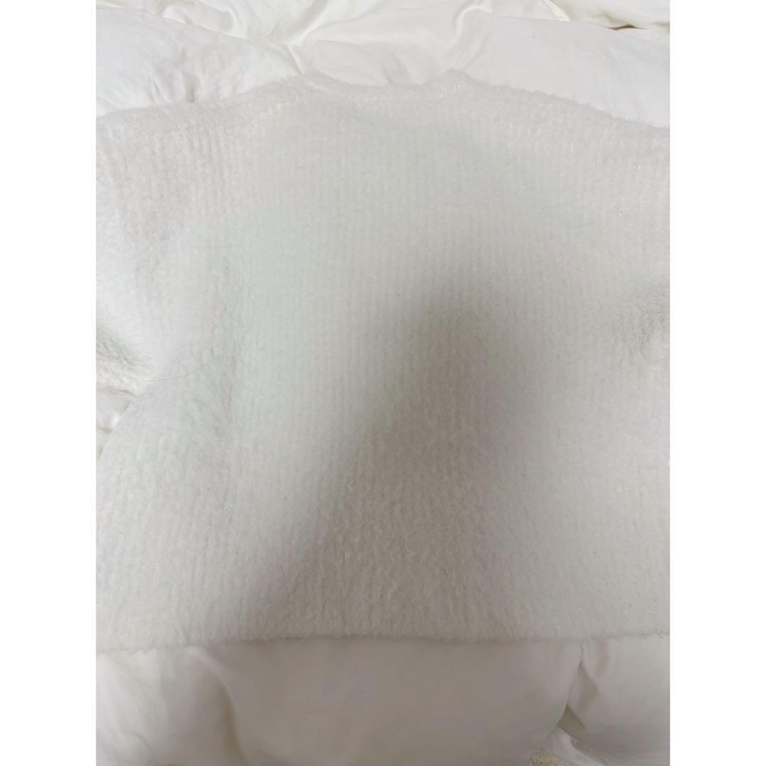 ウィムガゼット ニットVプルオーバー ホワイト 白 もこもこ 深め Vネック