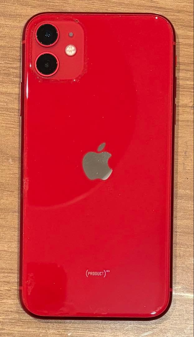 iPhone 11 レッド 64GB 箱と未使用コード有バッテリー68%