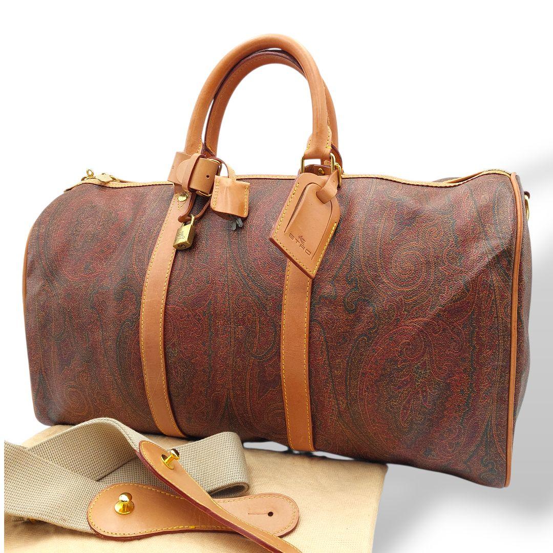 【極美品】ETRO　エトロ　ペイズリー柄 ボストンバッグ 　旅行鞄　大容量　人気