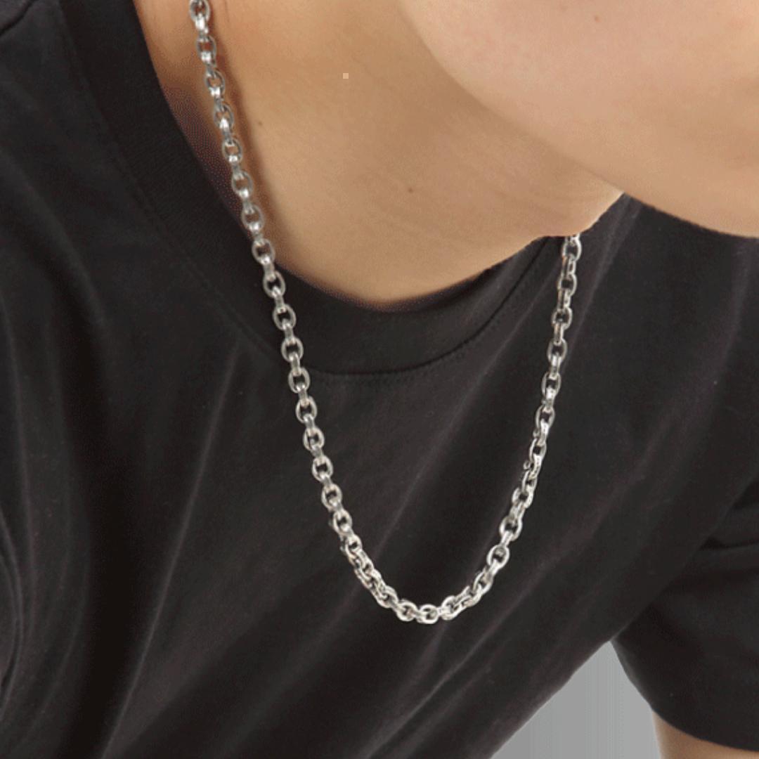 ペーパーチェーン ネックレス シルバー925 40-60cm 6mm